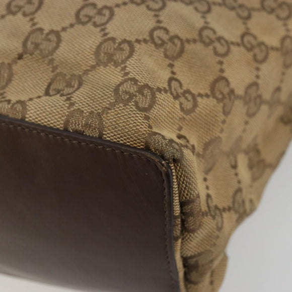 GUCCI GG Canvas Tote Bag Beige Gold 001 1098 Auth 175775