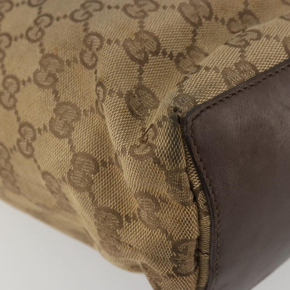 GUCCI GG Canvas Tote Bag Beige Gold 001 1098 Auth 175775