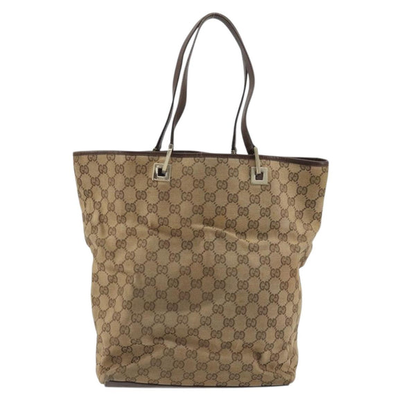 GUCCI GG Canvas Tote Bag Beige Gold 001 1098 Auth 175775