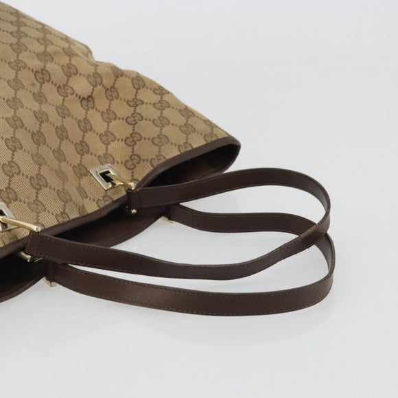 GUCCI GG Canvas Tote Bag Beige Gold 001 1098 Auth 175775
