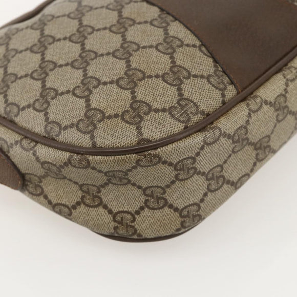 GUCCI GG Supreme Web Sherry Line Clutch Bag PVC Beige Gold 89 01 034 Auth 175777