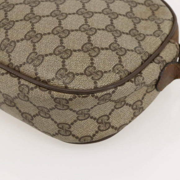 GUCCI GG Supreme Web Sherry Line Clutch Bag PVC Beige Gold 89 01 034 Auth 175777