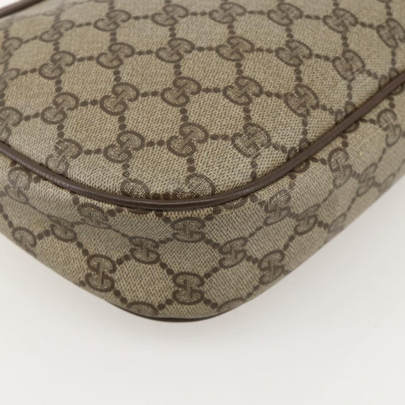 GUCCI GG Supreme Web Sherry Line Clutch Bag PVC Beige Gold 89 01 034 Auth 175777