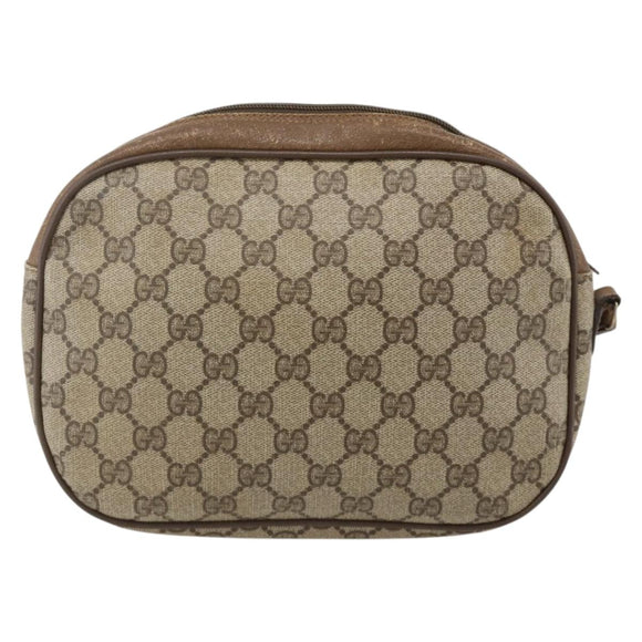 GUCCI GG Supreme Web Sherry Line Clutch Bag PVC Beige Gold 89 01 034 Auth 175777