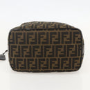 FENDI Zucca Canvas Vanity Hand Bag Brown Black Auth 175779-10