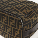 FENDI Zucca Canvas Vanity Hand Bag Brown Black Auth 175779-13