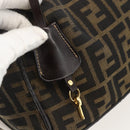 FENDI Zucca Canvas Vanity Hand Bag Brown Black Auth 175779-15