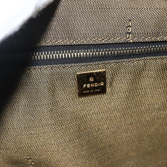 FENDI Zucca Canvas Vanity Hand Bag Brown Black Auth 175779