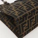 FENDI Zucca Canvas Mamma Baguette Shoulder Bag Brown Black Auth 175781-12