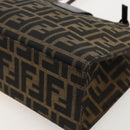 FENDI Zucca Canvas Mamma Baguette Shoulder Bag Brown Black Auth 175781-13