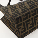 FENDI Zucca Canvas Mamma Baguette Shoulder Bag Brown Black Auth 175781-14