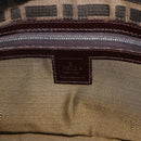 FENDI Zucca Canvas Mamma Baguette Shoulder Bag Brown Black Auth 175781-16
