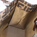 FENDI Zucca Canvas Mamma Baguette Shoulder Bag Brown Black Auth 175781-19
