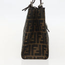 FENDI Zucca Canvas Mamma Baguette Shoulder Bag Brown Black Auth 175781-4