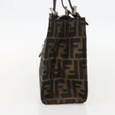 FENDI Zucca Canvas Mamma Baguette Shoulder Bag Brown Black Auth 175781-5