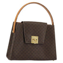 CELINE Macadam Canvas Hand Bag PVC Leather Brown Gold Auth 175784-1