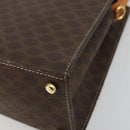 CELINE Macadam Canvas Hand Bag PVC Leather Brown Gold Auth 175784-16
