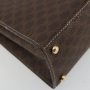 CELINE Macadam Canvas Hand Bag PVC Leather Brown Gold Auth 175784-17