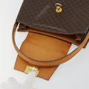 CELINE Macadam Canvas Hand Bag PVC Leather Brown Gold Auth 175784-9
