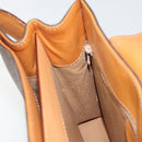 CELINE Macadam Canvas Hand Bag PVC Leather Brown Gold Auth 175784-21