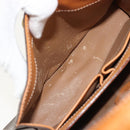 CELINE Macadam Canvas Hand Bag PVC Leather Brown Gold Auth 175784-23