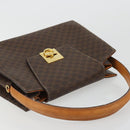 CELINE Macadam Canvas Hand Bag PVC Leather Brown Gold Auth 175784-6