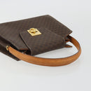 CELINE Macadam Canvas Hand Bag PVC Leather Brown Gold Auth 175784-7