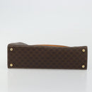 CELINE Macadam Canvas Hand Bag PVC Leather Brown Gold Auth 175784-5