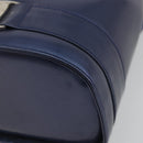 Salvatore Ferragamo Vala Backpack Patent leather Navy Silver Auth 175785-10