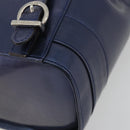 Salvatore Ferragamo Vala Backpack Patent leather Navy Silver Auth 175785-12