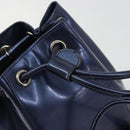 Salvatore Ferragamo Vala Backpack Patent leather Navy Silver Auth 175785-15