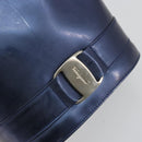 Salvatore Ferragamo Vala Backpack Patent leather Navy Silver Auth 175785-16