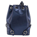 Salvatore Ferragamo Vala Backpack Patent leather Navy Silver Auth 175785-3