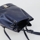Salvatore Ferragamo Vala Backpack Patent leather Navy Silver Auth 175785-6