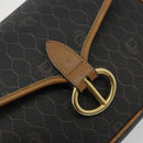 Christian Dior Honeycomb Canvas Shoulder Bag PVC Black Gold Auth 175786-14