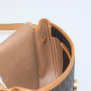 Christian Dior Honeycomb Canvas Shoulder Bag PVC Black Gold Auth 175786-18