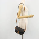 Christian Dior Honeycomb Canvas Shoulder Bag PVC Black Gold Auth 175786-21