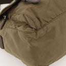 PRADA Shoulder Bag Nylon Beige Silver Auth 175788-16
