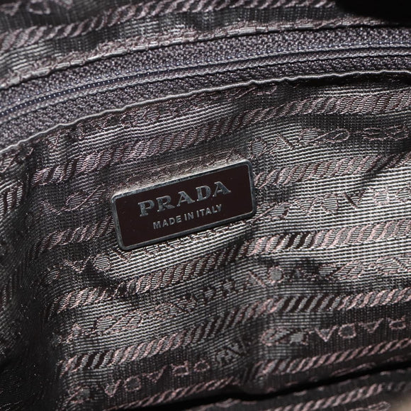 PRADA Shoulder Bag Nylon Beige Silver Auth 175788