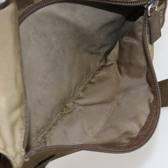 PRADA Shoulder Bag Nylon Beige Silver Auth 175788