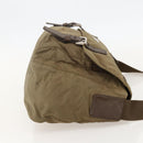 PRADA Shoulder Bag Nylon Beige Silver Auth 175788-4