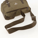 PRADA Shoulder Bag Nylon Beige Silver Auth 175788-7