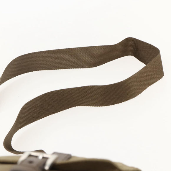 PRADA Shoulder Bag Nylon Beige Silver Auth 175788