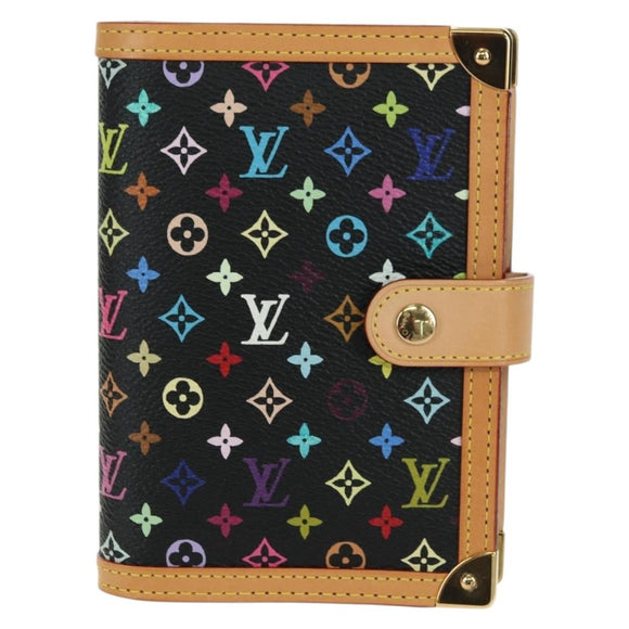 LOUIS VUITTON Multicolor Agenda PM Day Planner Cover Black R20895 Auth 175790M