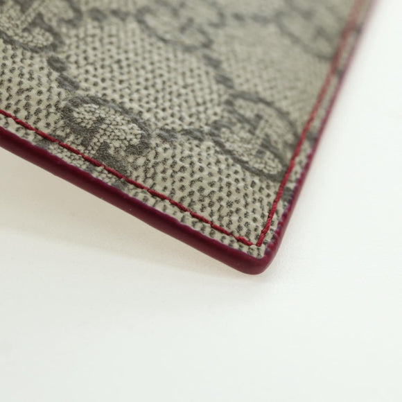 GUCCI GG Supreme Gucci Besties Card Case PVC Beige Auth 175792SM