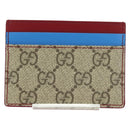 GUCCI GG Supreme Gucci Besties Card Case PVC Beige Auth 175792SM-2