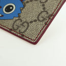GUCCI GG Supreme Gucci Besties Card Case PVC Beige Auth 175792SM-14