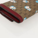 GUCCI Micro GG Supreme Doraemon lange Geldbörse PVC Beige Gold 647786 Auth 175793A-16