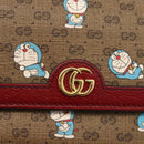 GUCCI Micro GG Supreme Doraemon lange Geldbörse PVC Beige Gold 647786 Auth 175793A-17