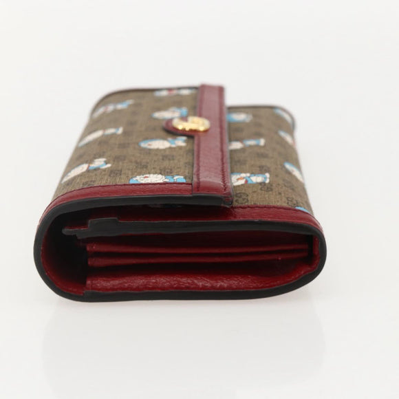 GUCCI Micro GG Supreme Doraemon lange Geldbörse PVC Beige Gold 647786 Auth 175793A